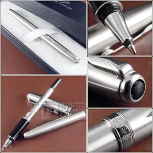 Metal plateado oro roller pluma mediano nib 0.5mm firma bolígrafo pluma regalo bolígrafos para escribir oficina oficina proveedores papelería