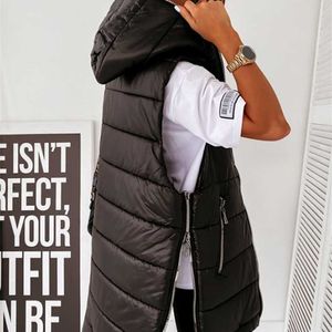 Autumn and Winter Women's Coat Vest Mid-Length Waistcoat Plus Size Streetwear Sleeveless Jacket Quilted 211120