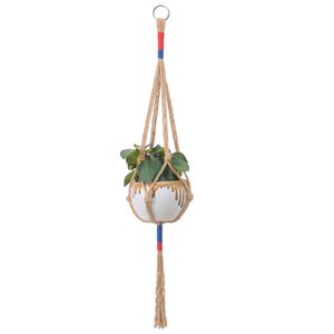 90cmの長さの手作りの麻のロープの植木鉢ネットバッグ庭の装飾35インチの植物掛かるバスケットマクレーム植物ハンガーホルダーロープ