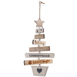 2021 Christmas Decorations tree ornaments color wood laser hollowed out English letters creative Christmas crafts