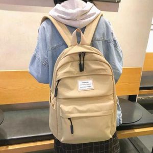 School Bags College Teenager For Girls Large Oxford Waterproof Backpack Women Book Bag Big Teen Schoolbag Khaki Leisure 2022