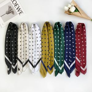 Scarves 7 Colors Fashion Women Polka Dot Square Silk Shawl Scarf Lady Print Soft Wraps Luxury Pashmina Bufandas Muslim Hijab 70701993305