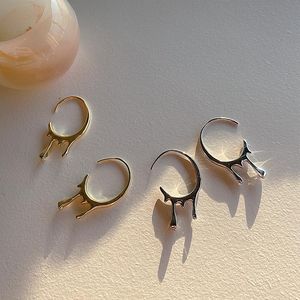 Hoop Huggie 2021 Trendy Gold Metall Ohrring Für Frau Vintage Kreis C Geformt Lava Wasser Tropfen Zirkon Aussage Ohrringe reise Schmuck