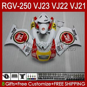 OEM Fairings For SUZUKI RGV250 SAPC VJ23 RVG250 250CC VJ 23 Cowling RGV-250CC 97 98 Bodywork 107HC.3 red white stock RGV-250 Panel RGVT-250 RGVT RGV 250 CC 1997 1998 Bodys