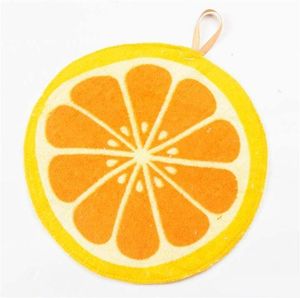 Dish Cloth Wiping Napkin Lovely Fruit Print Hanging Kitchen Hand Towel Quick-Dry Cleaning Rag DH8700