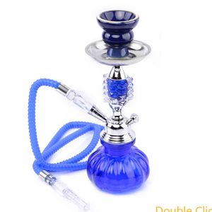 Arap Nargile Kristal Cam Şişe Bitmiş Set Nargile Shisha Tek / Çift Boru