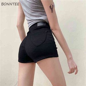 Vintage Shorts Women Pockets High Waist Slim Korean Style Ladies Party Casual Solid Streetwear All-match Stylish Summer Clothing Y220311