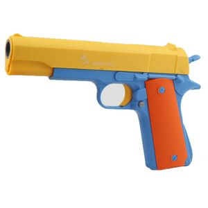 Pistole giocattolo M1911 per ragazzi con proiettile morbido Colpo manuale Pistola a colori Cecchino Modello militare in plastica Regalo di compleanno per ragazzi