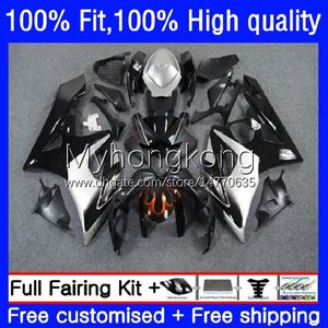 Schwarz-silbrige Spritzgusskörper für Suzuki GSXR1000 K5 GSX-R1000 05 06 Motorrad-Karosserie 26 Nr. 32 GSXR 1000CC 1000 CC 2005 2006 GSXR-1000 2005–2006 OEM-Verkleidung