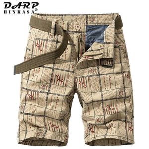 Summer Basculador Militar Carga Shorts Homens Algodão Casual Solto Grande Tamanho Curto Brand Vestuário Impressão 210714