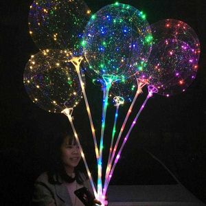 Globos Decorativos Para Fiesta al por mayor-Decoración de color elegante LED Bobo Balloon Navidad Halloween Fiesta de cumpleaños con decoraciones de fondo de brillo
