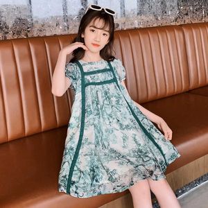 2021 Summer Girls 'Print Dress Fashion Robe pour enfants Age 4-14Y Retail Q0716