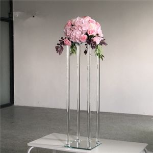 decoration candles holders sliver mirror bottom modern wedding candle holder Wedding Backdrop clear acrylic Candelabra for Luxury Weddings Stage