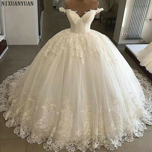 Custom Made Beautiful Sparkle Bröllop Dressesi Bling Sweetheart Bridal Ball Gown WeddingDresses Plus Size Vestidos