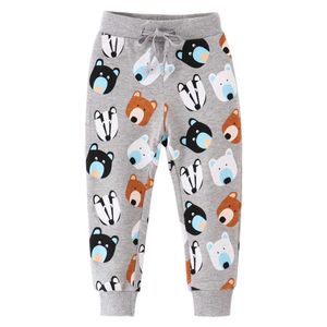 Jumping Meters Children Sweatpants for Autumn Spring Boys Girls Full Length Animals Print Drawstring Kids Trousers Pants 210529