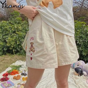 Giapponese kawaii ragazze adolescenti cortometraggi harajuku simpatico cartone animato kawaii orso pantaloni corti a gamba occasionali studenti estivi casual 210619