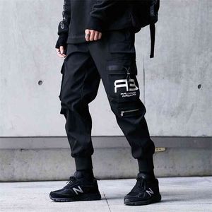Harajuku Pants Men Black Jogger Sweatpants Hip Hop Vintage Fashion High Street Stylish Male Cargo 100% Polyester 210715