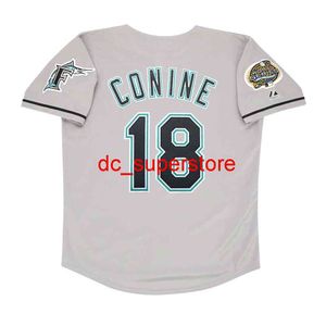 Cucitura personalizzata Jeff Conine 2003 Florida World Series Grey Road Jersey Uomo Donna Youth Baseball Jersey XS-6XL