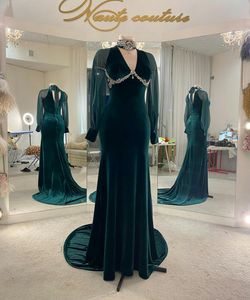 Элегантные вечерние платья блестящие V-образным вырезом с длинным рукавом русалка выпускное платье на заказ