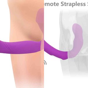 NXY Dildos 에로틱 무선 Strapless Strapon 딜도 진동기 원격 제어 Pegging 딕 레즈비언 레즈비언 스트랩 여성을위한 성인 섹스 토이 0105