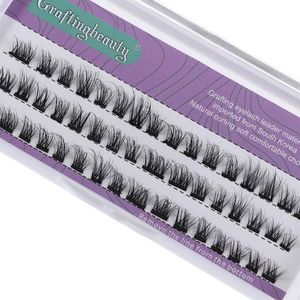 False Eyelashes 24 Clusters/Box 3D Individual Lashes Handmade C Curl Fluffy Volume Long Natural Home Eyelash Extension Tools