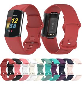 Silicone Soft Smartband Wrist Watchband Straps For Fitbit Charge 5 Smart Band Strap Watch Wristband Charge5 Bracelet Sport Accessories