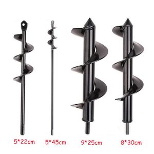 Planting Drill Bits Earth Bit Garden Auger Hole Digging Plant Flower Seeding Tools Carbon Steel Spiral Professional