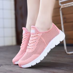 Top Mode 2021 für Herren Damen Sport Laufschuhe Hohe Qualität Einfarbig Atmungsaktive Outdoor-Läufer Rosa Strick Tennis Sneakers Größe 35-44 WY30-928