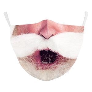 2022クリスマスの日に大人の綿のマスク面白いサンタのひげのマスクを繰り返し洗うことができます