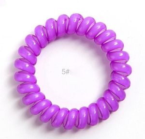 2021 Nya 27 färger 5cm Telefontrådsledning Tuggummi Hårband Tjejer Elastiskt Hårband Ring Rope Candy Färg Armband Sträckt