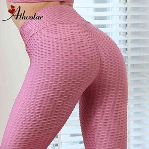 2/3 ADET Spor Tayt Toptan Kadın Spor Yüksek Bel Push Up Tayt Kabarcık Jakarlı Pisti Butt Yoga Pantolon Jogging Femme H1221