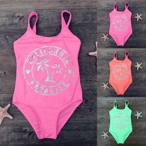 7-14years 2021 Mehrfarbige Kinder Kinder Baby Mädchen Strand Sommer einteilige Badebekleidung Badeanzug Bikini Kleidung Vestido Ba￱o Ni￱a M4