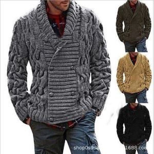 Autumn winter sweater European and American mens cardigan large knitted sweater coat Style