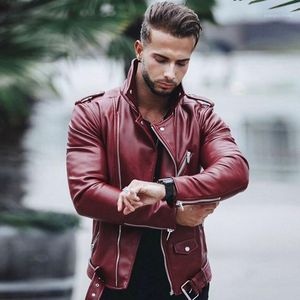 Chaqueta de Moto Cuero Genuino Primavera Y Otoño Para Hombre Con Costuras Cuello Alto H Erkekler Ceketler