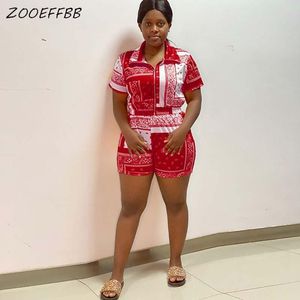 Sexy Bandana Two Piece Set Crop Top And Shorts Vacation Outfits Lounge Wear Matching Sets For Women Summer Clothes Women's Tracksuits