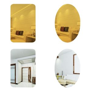 Wall Stickers Dressing Mirror Sticker Oval Self Adhesive Room Decor Stick On Art