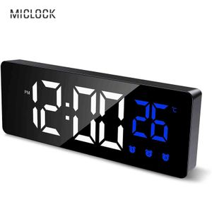 Miclock LED Digital Simplicity Simplicity Desktop Clock com Snooze Voice Control Temperatura Display Decorações Home 211111