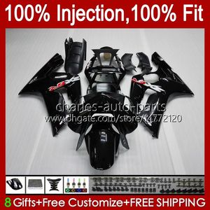 Injektionsformmissor för Kawasaki Ninja ZX-6R ZX-636 ZX 6R 600 CC 6 R ZX636 03-04 karosseri 8NO.1 Glänsande svart ZX 636 600cc ZX6R 03 04 ZX600C ZX600 2003 2004 OEM Bodys