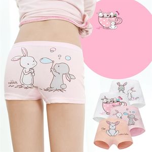 Dziewczyny Majtki Cartoon Rabbit Print Spodenki Bawełna Dzieci Bielizna Oddychająca Baby Figi Księżniczka Magazyn 4 sztuk / Pack 210622