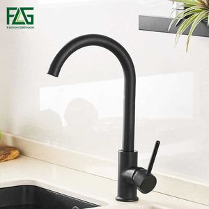 FLG Kitchen Faucet Black Brass 360 RotateMixer Faucet for Kitchen Single Handle and Cold Kitchen Sink Faucets Mixer Tap 975 210724