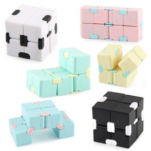 Creative infinite Rubik s Cube Macaron pocket flip square second order decompression relief toy