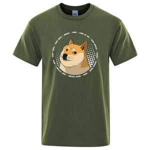 T-shirts Tecknad film Gul Tsundere Puppy Print Man Tee Shirts O-Neck S-XXXL Kläder Kortärmad Casual Tshirt Man Oversize Loose T Sh sh