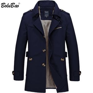 Bolubao Erkekler Moda Ceket Ceket Bahar Marka erkek Casual Fit Yabani Palto Ceket Katı Renk Trençkot Erkek Erkek 210818