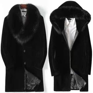 Winter Herbst Faux Leder Mantel Männer Jacken Mantel Streetwear Herren Kleidung Casual Plus Größe Schwarz Lange Jacke Mantel 220211