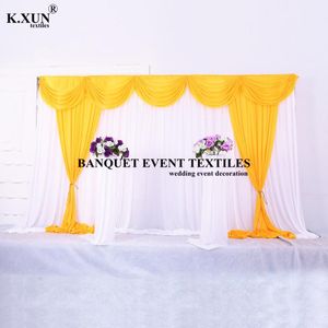 Party Decoration Wholesale Price Ice Silk Wedding Backdrop Curtain Stage Background With Colors Swag Drapery Event