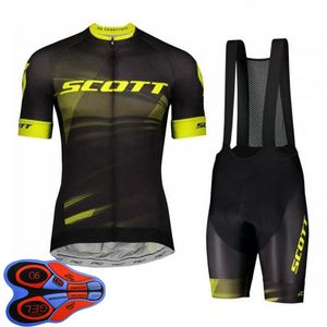 Erkek Bisiklet Jersey Set 2021 Yaz Scott Takımı Kısa Kollu Bisiklet Gömlek Önlüğü Şort Takım Elbise Hızlı Kuru Nefes Yarış Giyim Boyutu XXS-6XL Y21041055