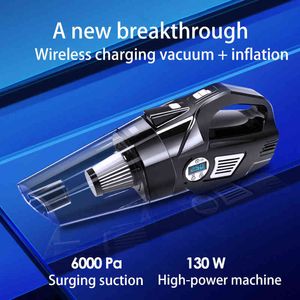 120W 6000Pa 4 In 1 Wireless Car Vacuum Cleaner Auto Tire Pressure Detection Powerful Inflatable Pump Air Compressor