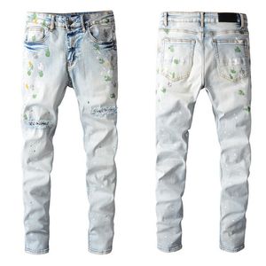 Męskie Dżinsy Designer Jean Man Hurtownie Marka Światło Casual Ripped Trainsed Slim Retro Holes Deskorolka Innowacyjna Prosto Motocykl Biker Stretch Denim Spodnie