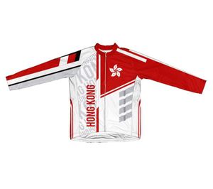 Racing Jackets Classic Retro Red Hong Kong Men's Cycling Jersey MTB Winter Fleece Long Sleeve Bicycle Road Wear Bike Clothing