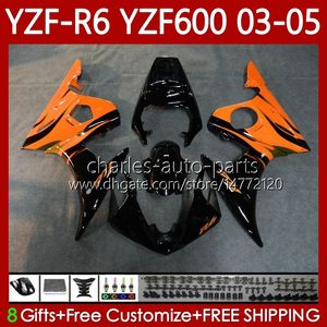 Мотоцикл кузова для Yamaha YZF600 YZF R 6 600 CC YZF-R6 2003 2004 2005 CAD 95NO.148 YZF R6 600CC YZF-600 03-05 Body Orange Flames Yzfr6 03 04 05 OEM обтекатель